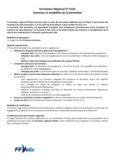 Programme prévisionnel formation Formateur Régional IV