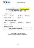 Acte de candidature Dispositif National Olympique 2020 - 2021