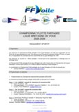Règlement Sportif Championnat Flotte Partagée Ligue Bretagne de Voile 2025 - 2026